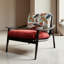 Fauteuil d'appoint simple de style français en chenille de lin et bois de coton de style français