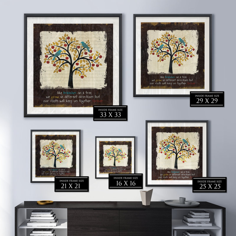 Family Tree - reproduction de cadre photo sur papier, H 26,5 po x l 26,5 po x P 1,5 po