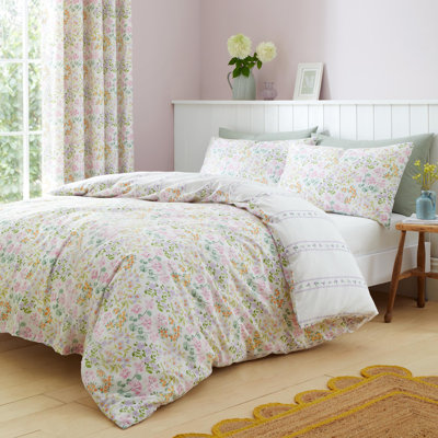 Edith Cotton Blend Duvet Cover Set with Pillowcases Included