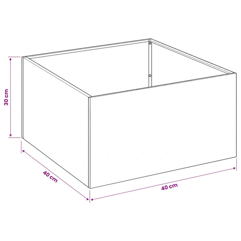 Planter, 30cm H x 40cm W x 40cm D, White, 1