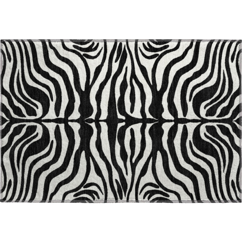 Premium Machine Washable Goulven AMF1042 Animal Print Rug, Rectangle 1'8" x 2'6"