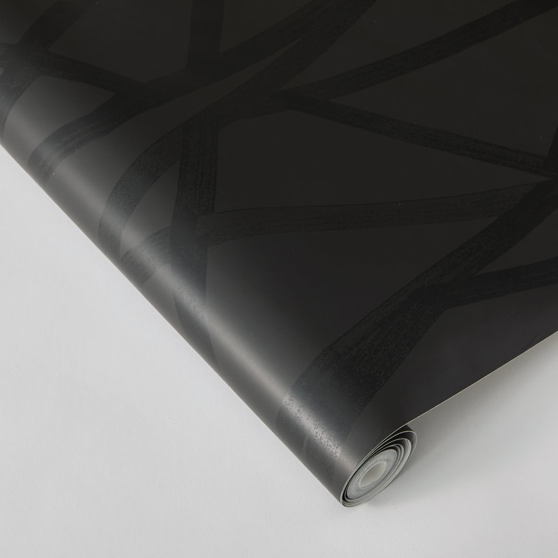 Huey 33' L x 20.5" W Peel and Stick Wallpaper Roll, Black, 16.5" L x 20.5" W