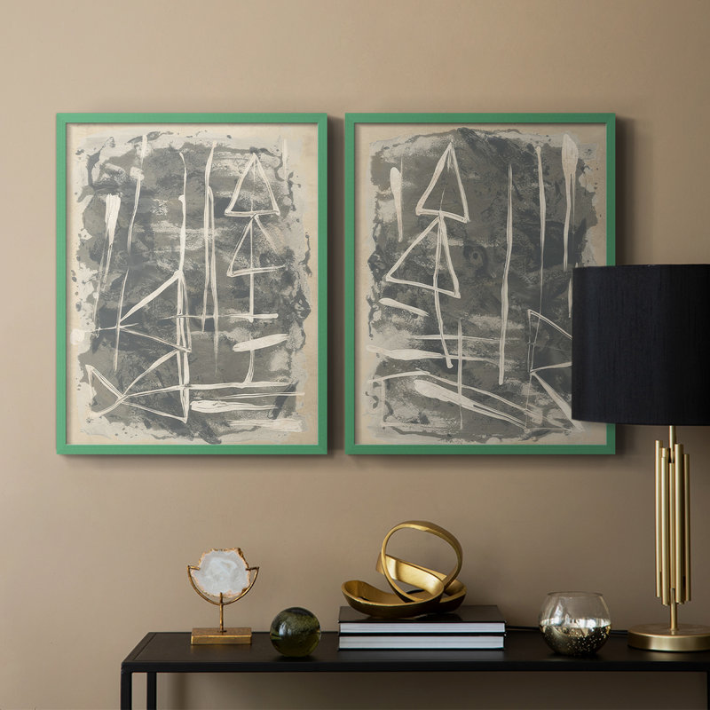 Impression encadrée Mapa Linea I-Premium - prête à être accrochée - aucun clou requis - aucun clou requis, Gris