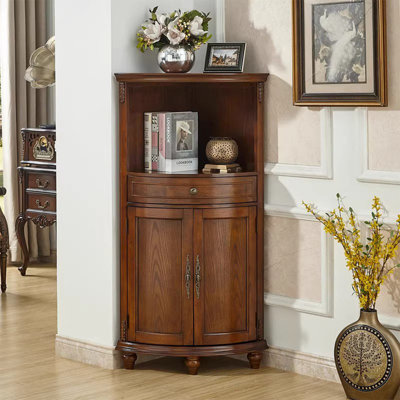 Brown Solid Wood Corner cabinet