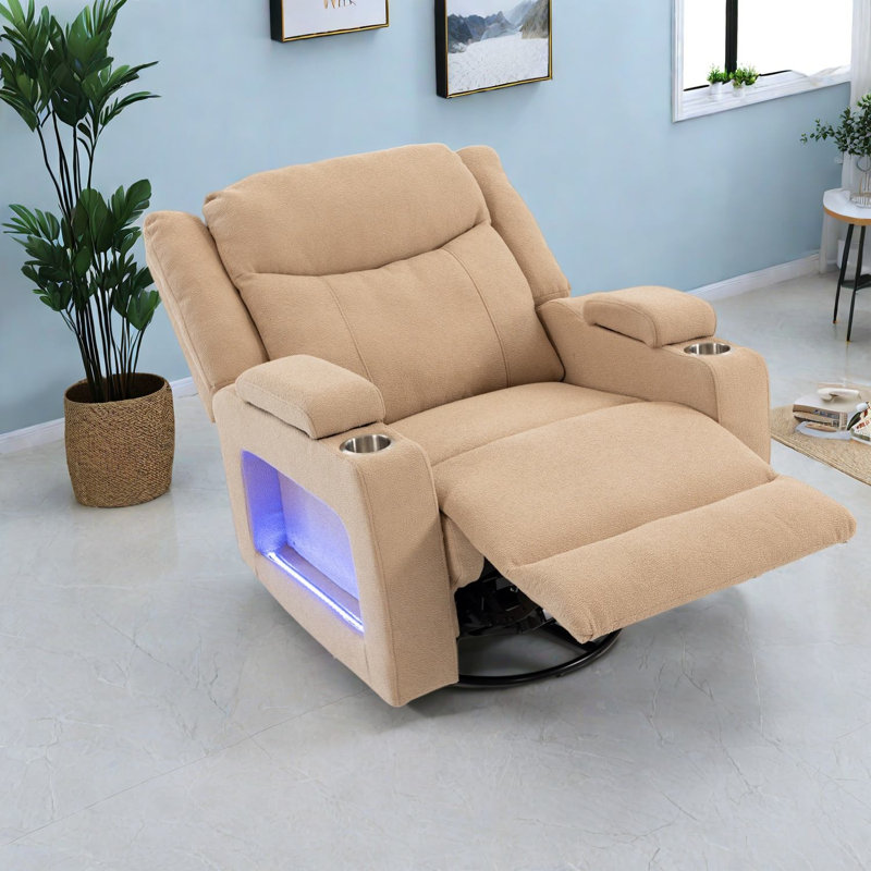Fauteuils inclinables électriques avec massage thermique, fauteuil moderne en velours de chameau pour la maison