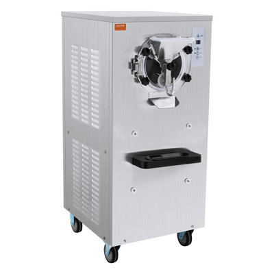 Commercial Ice Cream Machine, 20-25L/H Yield, 2400W 1-Flavor Hard Serve Ice Cream Maker, 8L Stainless Steel Cylinder, Digital Display Auto Clean Adjustable Hardness, for Restaurant Snack Bars