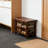 Wooden Storage Bench Shoe Rack — Rustic Solid Wood Entryway Bench-1617965780