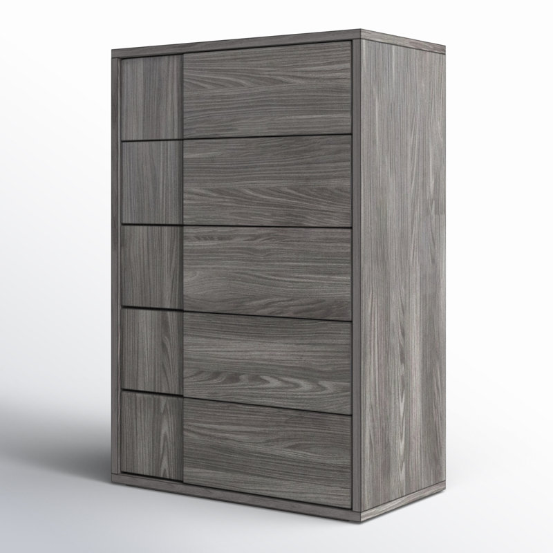 Commode 5 tiroirs Amanda, Gris orme