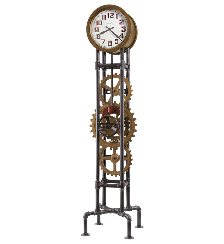 Cogwheel 81.5" Metal Floor Clock