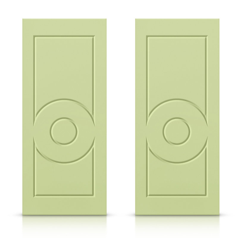 Portes de placard coulissantes à panneaux, Vert sauge, 60 po x 84 po