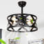 Ventilateur de plafond moderne en cage de 20 po avec ensemble d'éclairage et contrôle APP, ventilateur de plafond industriel en cage noir à 7 pales