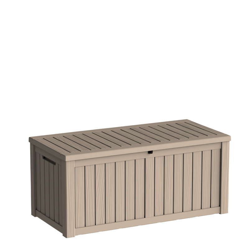 Boîte de rangement verrouillable en résine résistante à l'eau 120 gallons Emperic Design, Gris