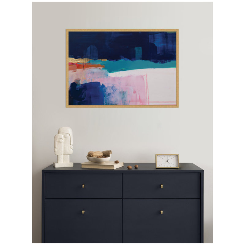 Reproduction d'art sur toile encadrée «Blue Current No. 1» par Amy Lighthall