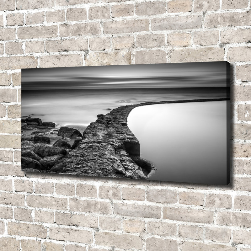 Stony beach 1 Piece Wall Art, 70cm H x 140cm W x 2cm D, Canvas
