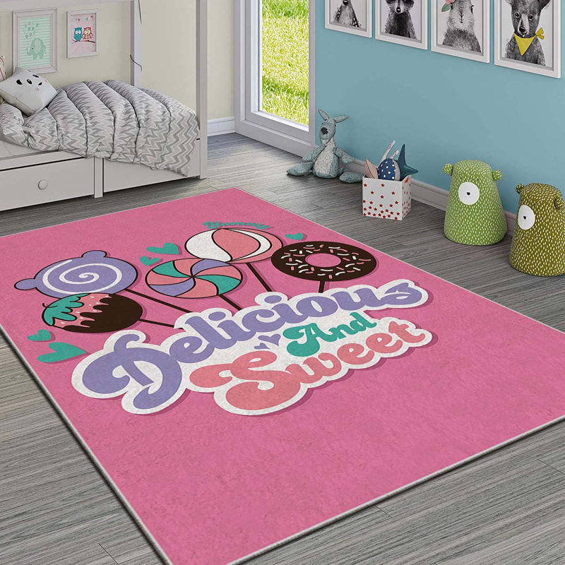 Luxurious Polyester Area Rug, 5.2 x 7.5 ft | 740 g/m², Non-Slip Felt Dot Underside, Laminated Sponge for Durability | Antibacterial, Easy Clean, Machine Washable at 86°F, Stunning Digital Print on Velvet Fabric