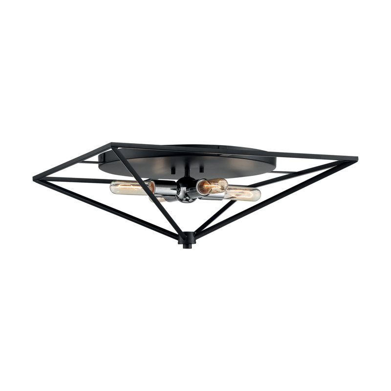 Plafonnier encastré géométrique à 4 lumières Palmerii, H 8 po x l 22 po x P 22 po