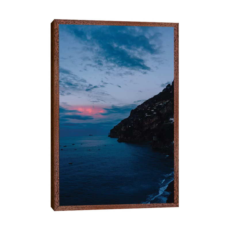 Positano Sunrise II by Bethany Young - Print on Canvas, Classic Brown Wood Framed, 66.04cm H x 45.72cm W x 3.81cm D