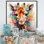 Portrait de girafe coloré et coloré - Art mural girafe