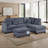 Roe 3Pc Sectional Sofa Set With Chaise, Ottoman, 2 Pillows-111572303