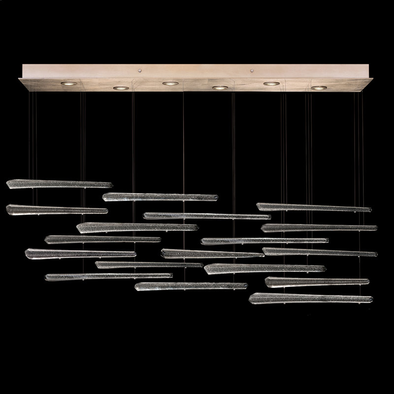 Luminaire suspendu géométrique pour îlot de cuisine 6 lumières Elevate, Or
