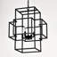 Lanterne industrielle noire matte en métal à 4 branches - hauteur réglable pour la salle à manger, le couloir, le vestibule, le vestibule-2090967179