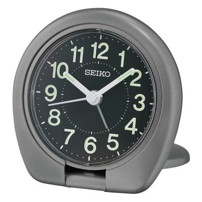 Travel Alarm, Quartz, Metallic Dark Silver