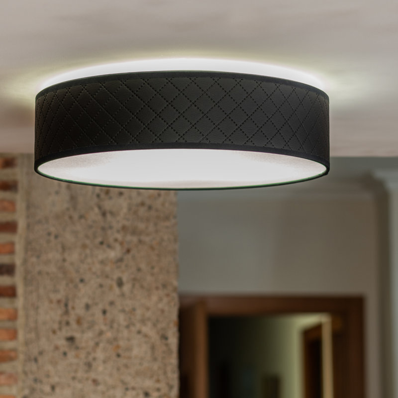 Trece Fabric Flush Mount, Black