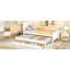 Lit simple blanc avec lit gigogne et rangement