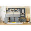 Lit mezzanine double en gris avec de nombreuses options de rangement, bureau et tablettes-1370616311-1370616265