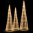 3-Piece Glittered Lighted Cone Tree Set