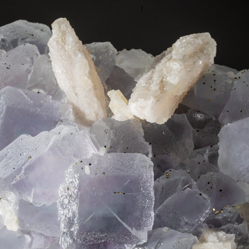 Blue Fluorite with Calcite Crystal from Hunan Province, China