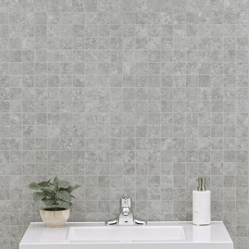 Lucenta Grid 12 in. x 12 in. Matte Porcelain Mosaic Floor and Wall Tile, Snow