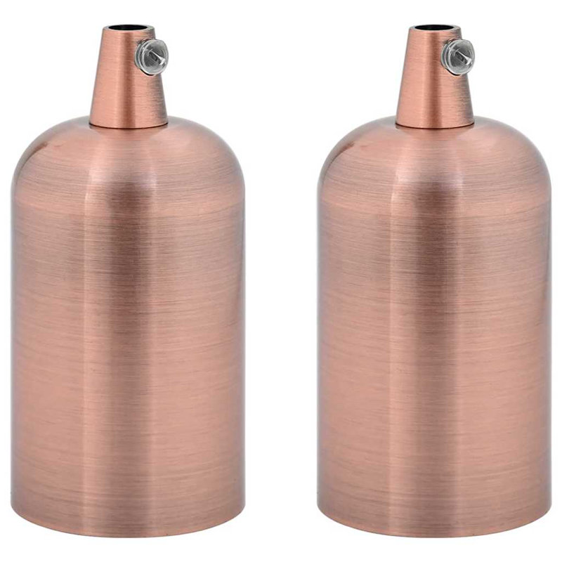 Symple Stuff Lamp Holders 2 Pcs Rose Gold E27, Red Bronze