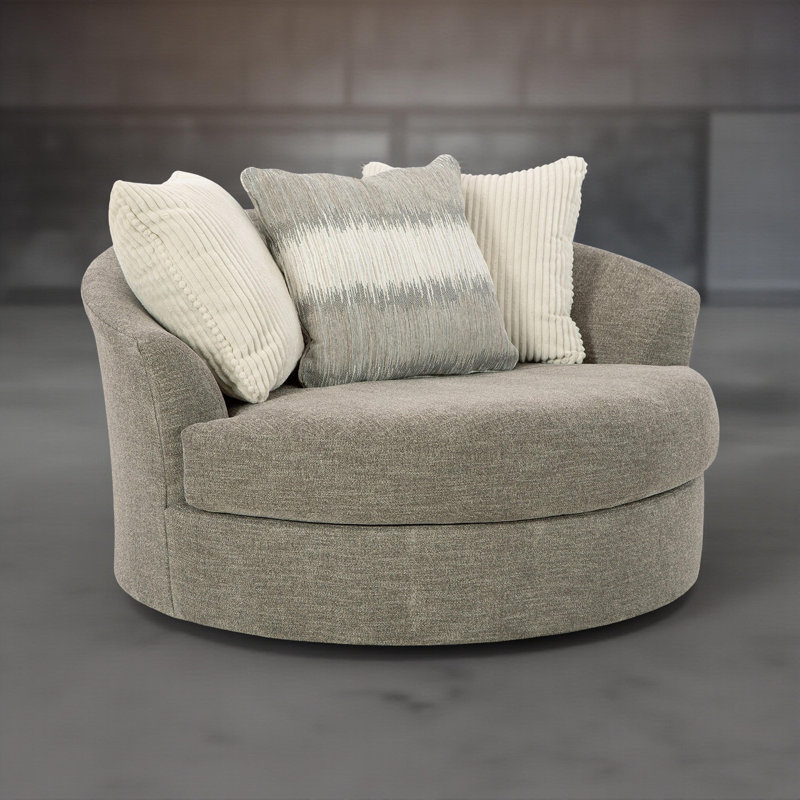 Upholstered Swivel Chair And A Half