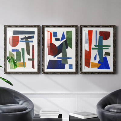 " Colorful Shapes II " 3 - Pieces Painting Print