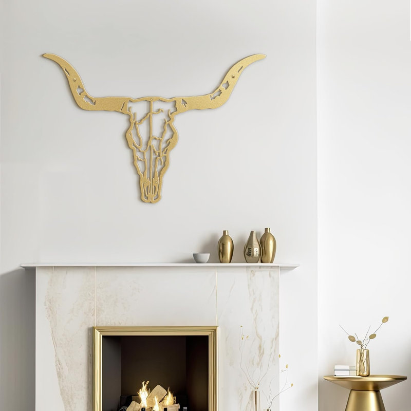 Wall Decor Metal, 24" H x 36" W x 0.05" D, Gold