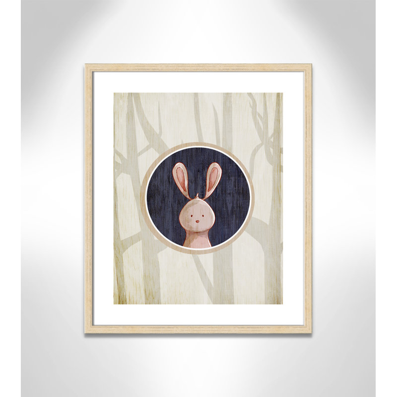 «Juvenile Forest Animals», impression sur papier, H 24,5 po x l 20,5 po x P 1,18 po, Encadré de boîte beige