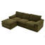 Canapé modulaire modulaire, canapé en L en forme de nuage avec 1 repose-pieds mobile, canapé en chenille confortable avec coussins moelleux pour le salon (vert)
