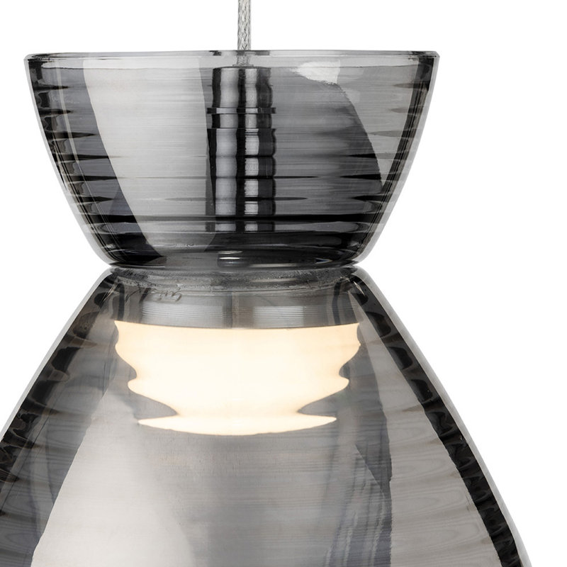 3 - Light Chrome LED Kitchen Island Pendant, Grey