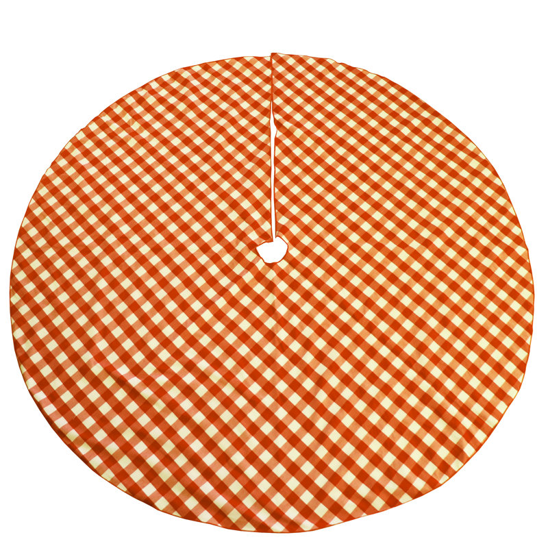 58 " Gingham Tree Skirt, Orange