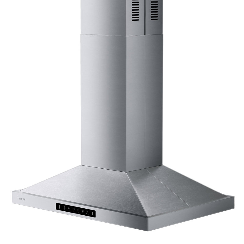 Hotte pour îlot de cuisine VIKIO 500 CFM avec 4 lumières DEL, contrôle des mouvements et filtres à charbon, Acier Inoxydable