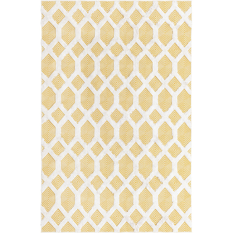 Jordalier Cotton Geometric Indoor Rug, Rectangle 5'3" x 8'