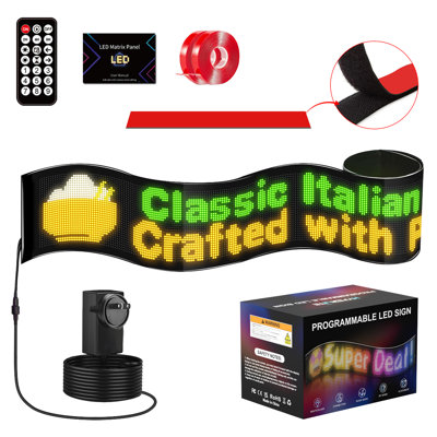 Enseigne à DEL programmable avec contrôle de l'application, affichage numérique flexible et imperméable pour la décoration de vitrines, de fêtes et d'événements