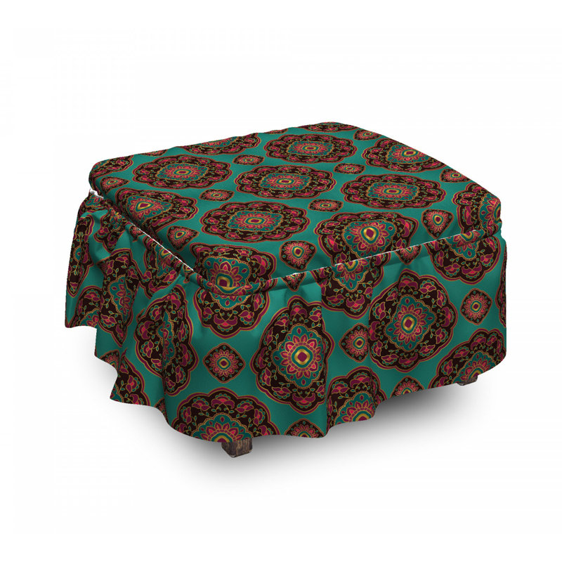 Housse pour repose-pieds floral mandala motifs
