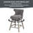 Emmett Garnell 360-degree swivel counter stool with nailheads-2091939349