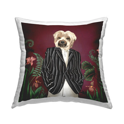 Coussin Handsome Dog Stylish Fashion Botanicals