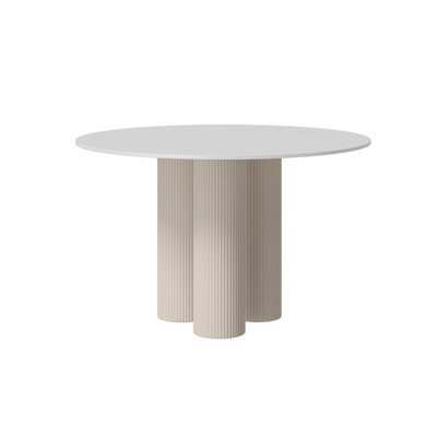 White Round Sintered Stone Dining table