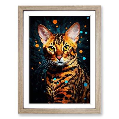 Bengal Cat Digital Art - Framed Print