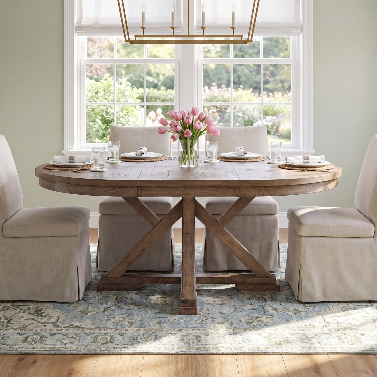 Denfield 48'' Extendable Round Dining Table