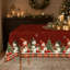 Nappe Christmas Snowman, rouge avec bordure écossaise-1155042821